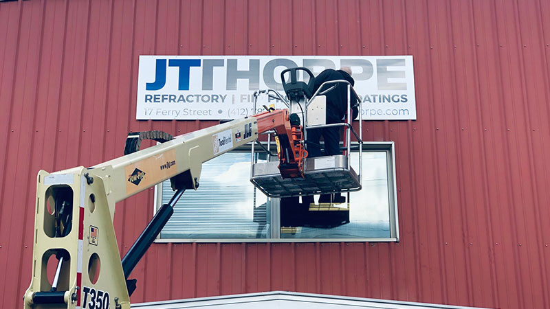 Sign Installation, Pittsburgh sign installation, commercial sign installation, professional sign installer, installation, Install, Install sign, Pittsburgh business sign, hanging signs, mounting signs, digitally printed signs, digitally printed graphics